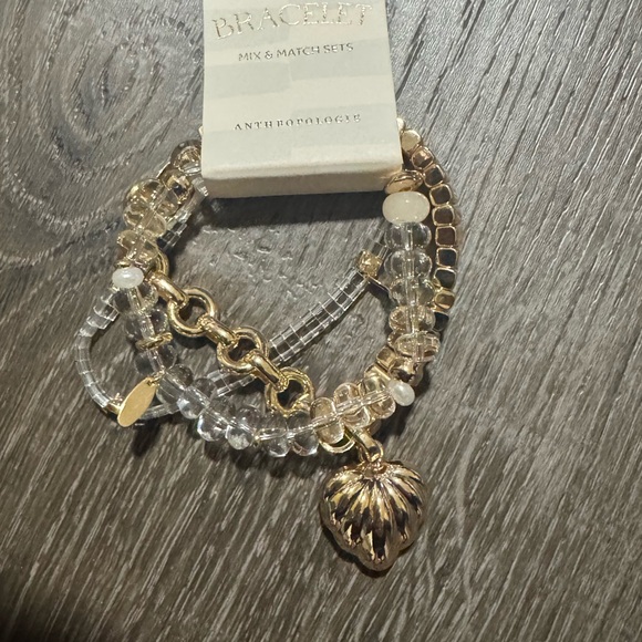 NWT Anthropologie Mixed Beaded Stretch Bracelets Set of 3 - Picture 6 of 7